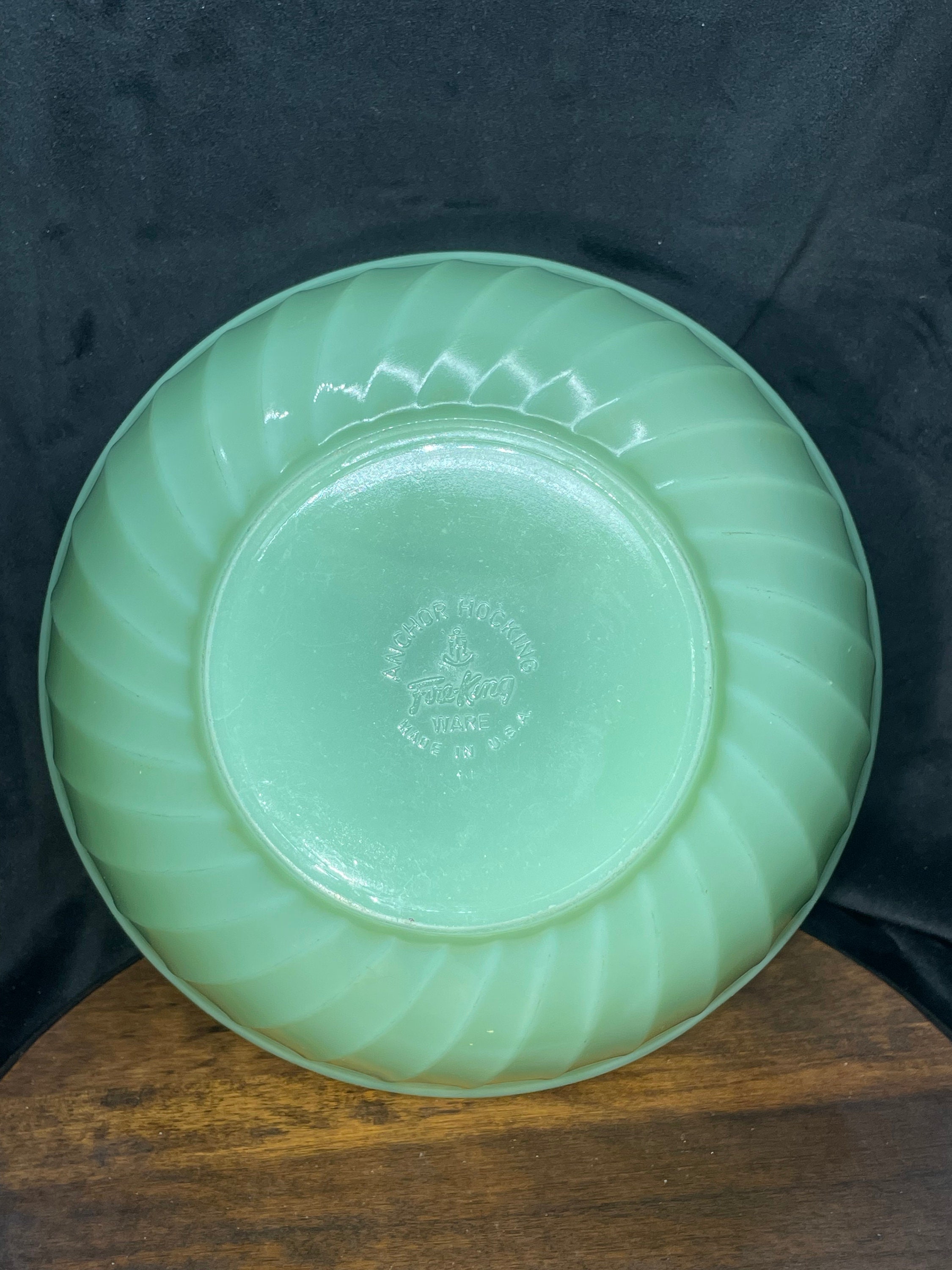 Fire King Jadeite Swirl Mixing Bowl Set Etsy