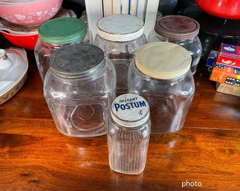 Vintage Storage Jar - Waffle, Square Hoosier - Choice