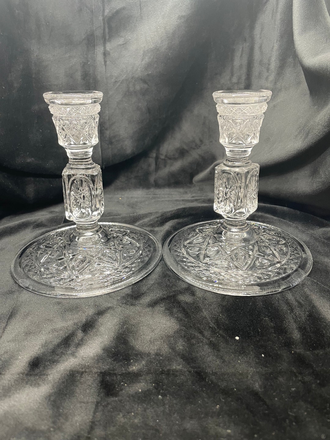 Imperial Glass Cape Cod Candlesticks Pair Etsy