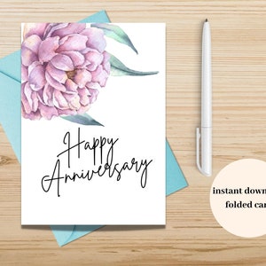 Aniversário de casamento/Cartão de aniversário elegante/Cartão de aniversário para download/Aniversário para casal