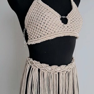 Macrame Dress, Two Piece Boho Dress, Goddes Dress, Burningman, Festival Fashion, Beach Skirt, Backless Dress, Beach Party Dress, Beach Party