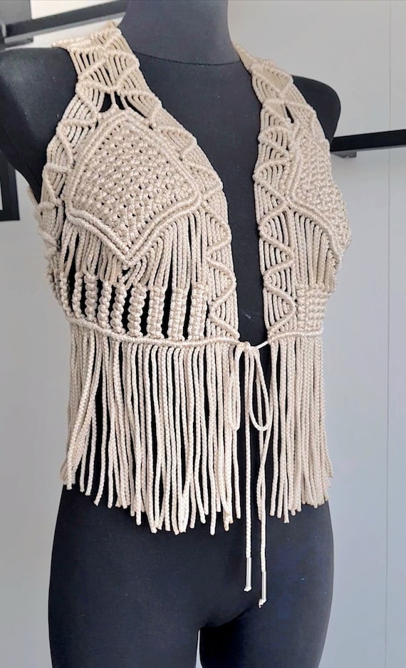 MACRAME WAISTCOAT | Wild Vacation Top | Boho Beach Waistcoat | Festival Chic Top | Bohemian Style Comfortable Must Have Women Waistcoat Top
