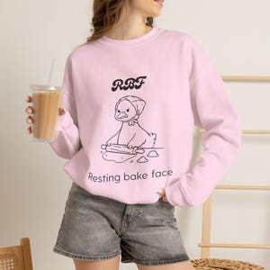 Resting Bake Face Sweatshirt, Funny Baking Crewneck, Cute Duck Baker Sweater, Pastry Chef Gift, Comfy Baking Pullover, RBF Graphic Crewneck