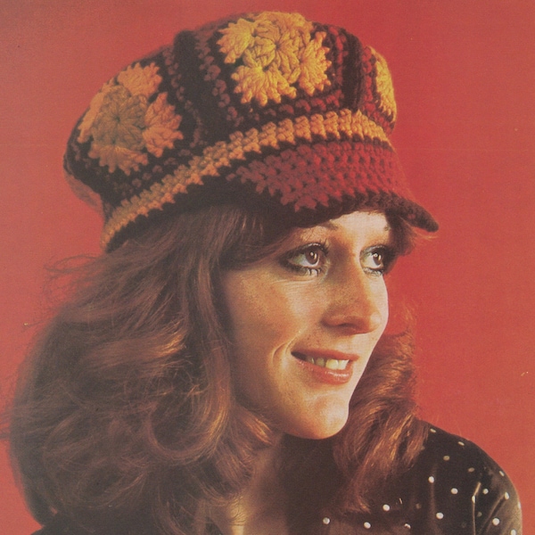 Granny Square Crochet Hat