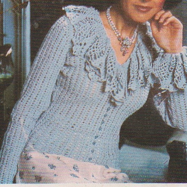Retro Crochet blouse with frills