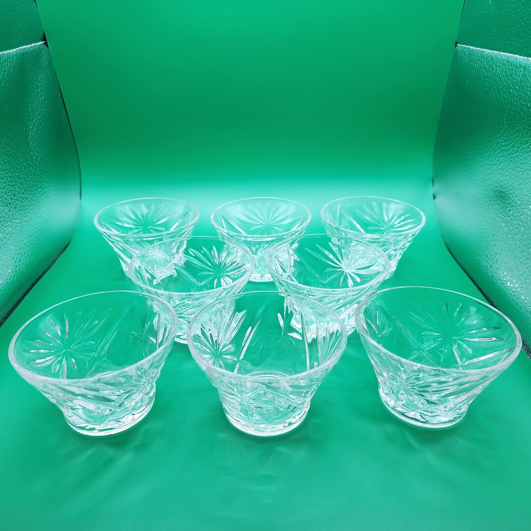 Anchor Hocking Early American Prescut Clear Glass Dessert Etsy