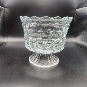 Whitehall Pattern by Colony Stacked Cube Design Vintage Glass Footed Compote