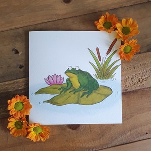 Frosch Geburtstagskarte | Froschkönig | Eichhörnchen | Teichleben | denke an Dich | Danke-Karte Herzlichen Glückwunsch Feier blanko