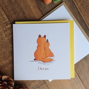 Carte amour renard | Je t'aime maman | Couple foxy pour la fête des mères | saint valentin | petit ami | Maman Papa Grand-père | Petite amie d'anniversaire de luxe