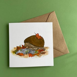 Carte d'automne | carte écologique de luxe | carte animalière | carte hérisson | carte animal | jolie carte | amoureux des animaux | carte de la faune britannique | carte escargot