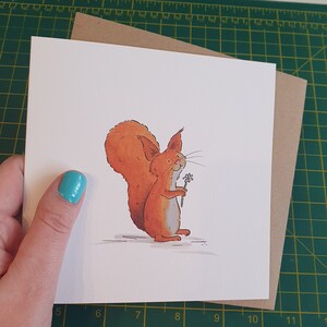 Carte d'écureuil roux | examen d'anniversaire | un petit cadeau Félicitations | Bravo | Mignon | de luxe recyclée | Faune britannique | merci