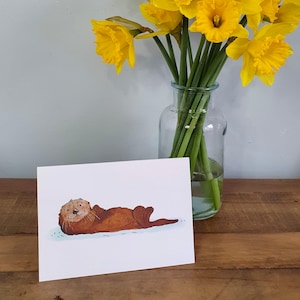 Otter Karte | Viel Glück | Vielen Dank | Herzlichen Glückwunsch | Geburtstag | Gut gemacht | Recycling-Karte | Wildtiere | Seeotter