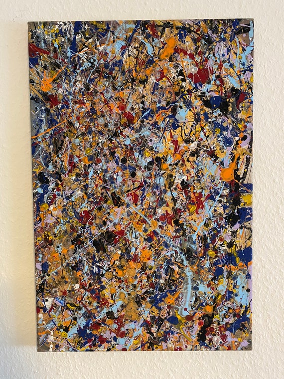 驚くべきユニークな抽象アクリル絵画、サイズ60 x 40 cm、抽象表現主義