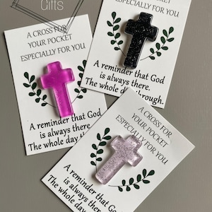 Pequenos cartões de bolso em forma de cruz para lembrancinhas de igreja, estudo bíblico, presentes religiosos