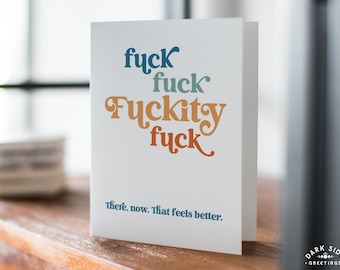 F---kity F--k Greeting Card, All the Swears, Support & Encouragement Card, Just Because, Friendship Card