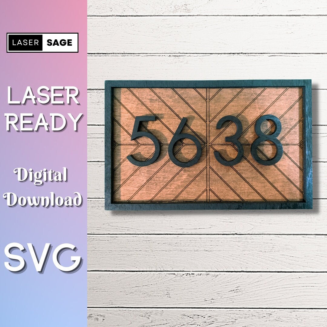 Double Chevron Address Sign | Laser Ready Cut File SVG Glowforge Xtool ...