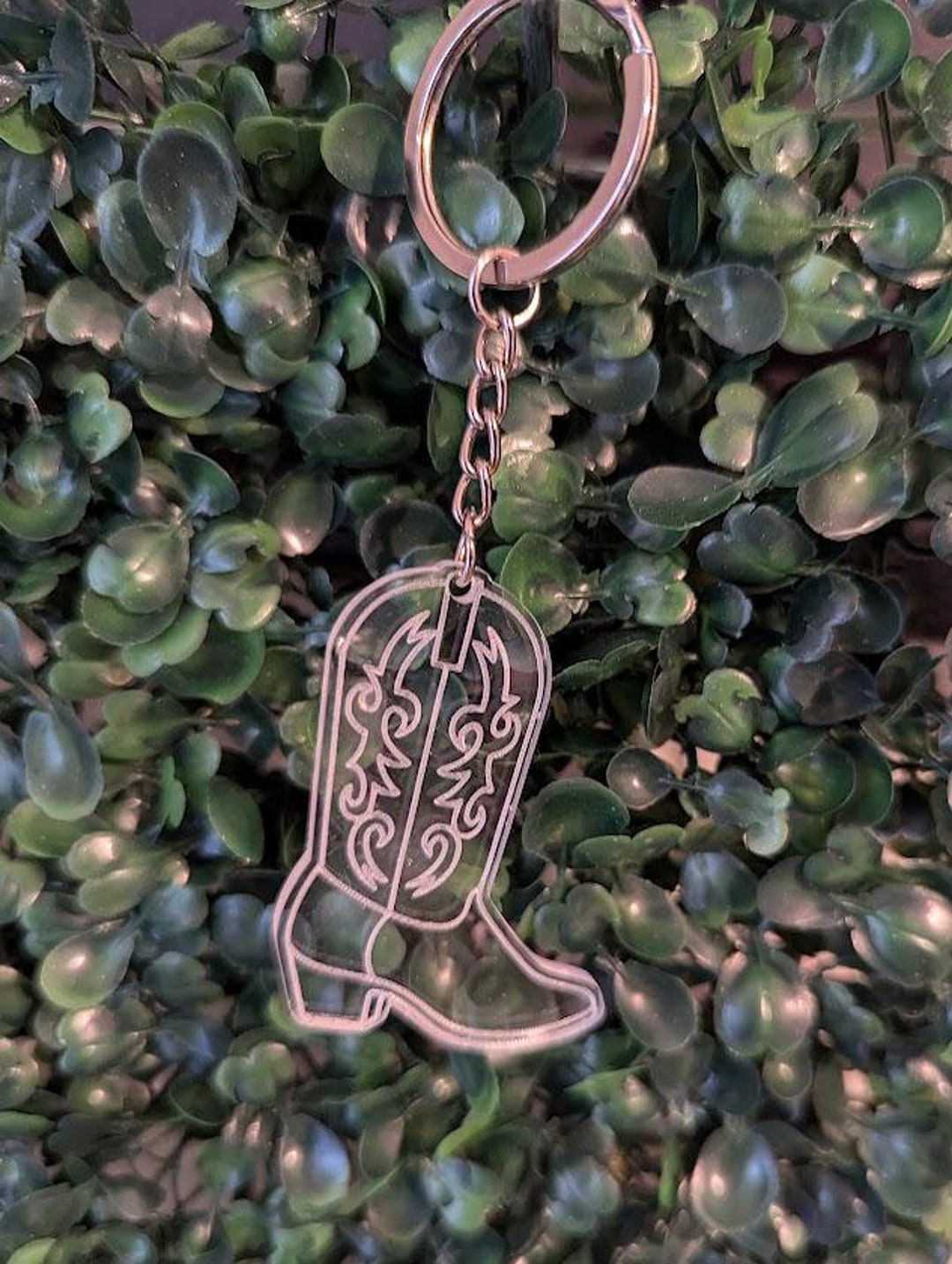 Cowgirl Boot Keychain - Etsy