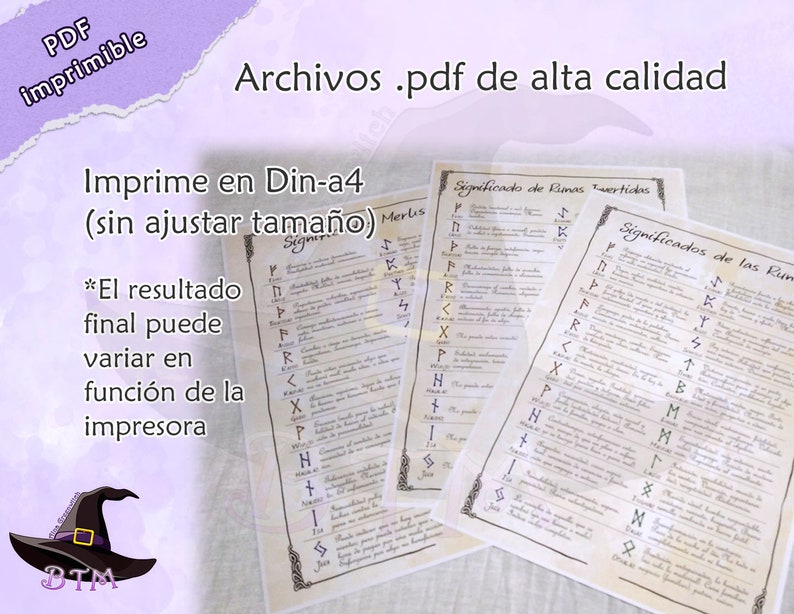 Runes Futhark Cheat Sheet Spanish, Reverse and Merkstave Meanings ...