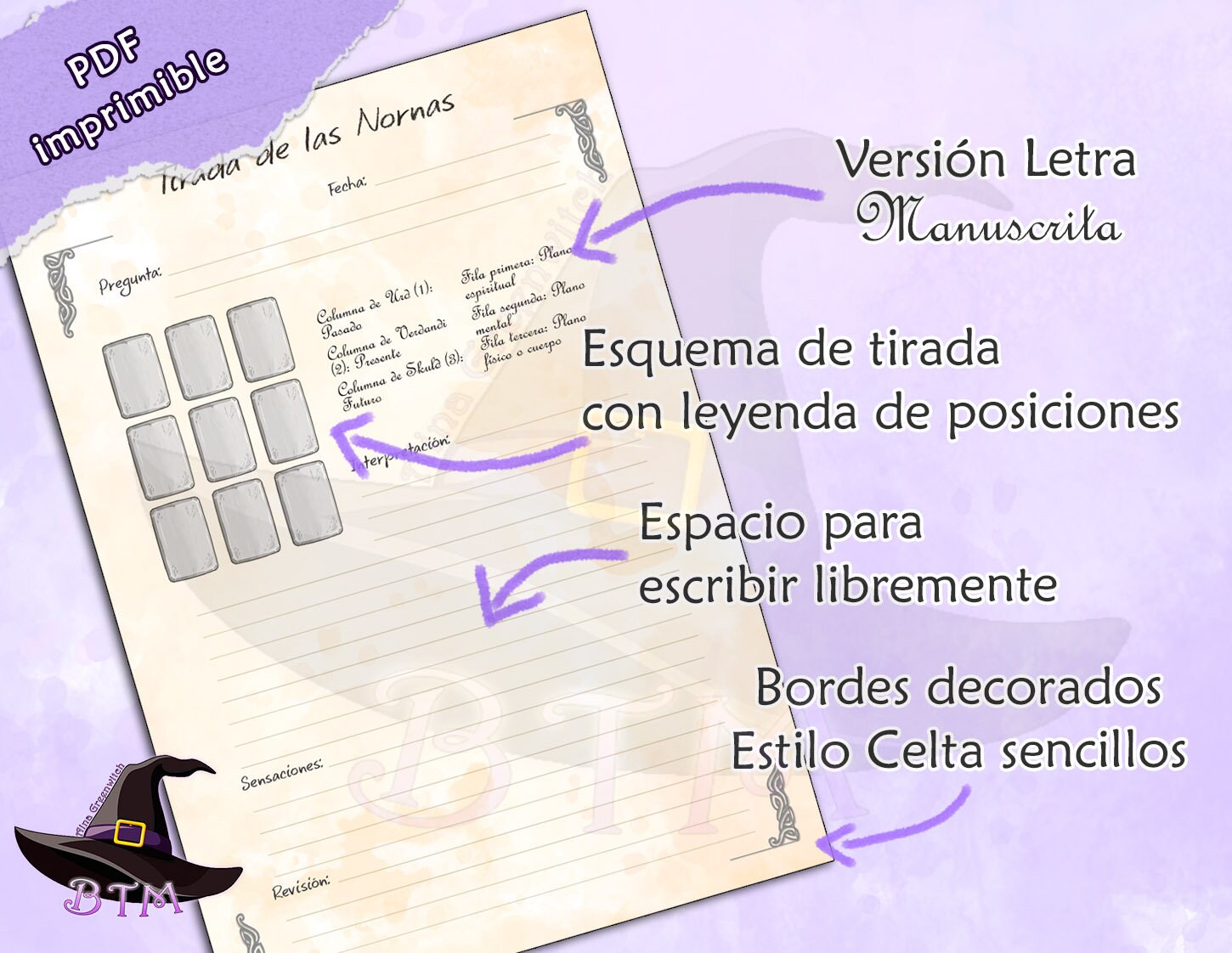 Runes Spread Journal Printable, Spanish Elder Runes Journal, Futhark ...