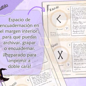 Runes Elder Futhark Guide Printable, Spanish Runes Guide. Grimoire or ...