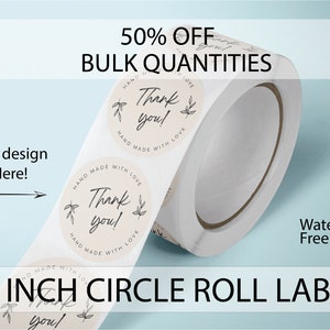 3 Inch Circle Labels On Roll | Product Labels | Weatherproof Labels | BOPP | Free Shipping