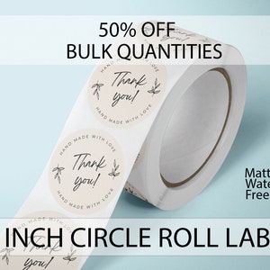 3 Inch Circle Labels On Roll | Product Labels | Weatherproof Labels | BOPP | Free Shipping