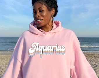 Aquarius Astrology Oversized Hoodie, Aquarius Zodiac hooded sweatrt, Aquarius Astrology Birthday Gifts for Aquarius, Horoscope Hoodie