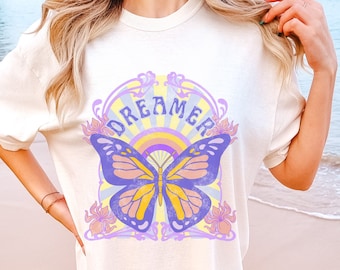 Vintage mariposa camisa polilla estética camiseta naturaleza amante camiseta suave comodidad colores camiseta regalo para ella más tamaño camisetas Art Nouveau camiseta