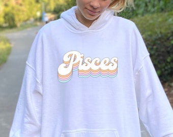 Piscis Astrología Sudadera con capucha de gran tamaño, Sudadera con capucha del Zodiaco de Piscis, Regalos de cumpleaños de Astrología de Piscis para Piscis, Regalos del Horóscopo del Zodiaco