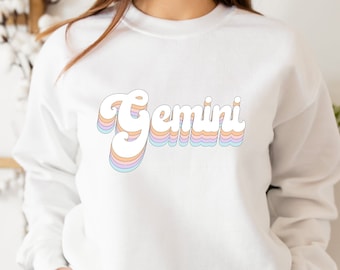 Zwillinge Astrologie Oversized Sweatshirt, Zwilling Geburtstagsgeschenk, Geschenk für Zwillinge, Sonnenzeichen Horoskop trendy ästhetik tiktok tumblr