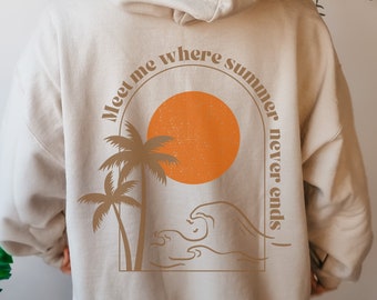 Pôr do sol com capuz pôr do sol moletom havaí com capuz siesta praia moletom praiano surf com capuz roupas de menina de coco roupas de verão preppy