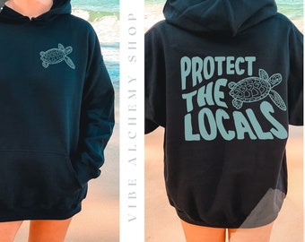 Protect The Locals Zeeschildpad Hoodie Muesli Meisje Schildpad Sweatshirt Kokosnoot Meisje Kleding Strand Hoodie Zeeschildpad Shirt Beachy Sweatshirt
