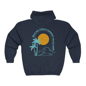 Sunset Hoodie Hel Dragkedja Dam Preppy Sunset Sweatshirt Jacka Strandtröja Surf Hoodies Kokosnöt Flickakläder Sommarkläder bild 4