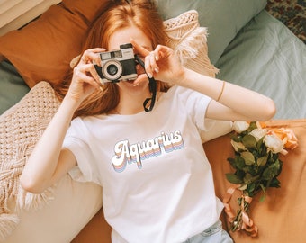 Aquarius Oversized Astrologie Shirt, Waterman Verjaardagscadeaus voor Aquarius Vrouw, Aquarius Astrologie Dierenriem geschenken, Horoscoop T-shirt tshirt