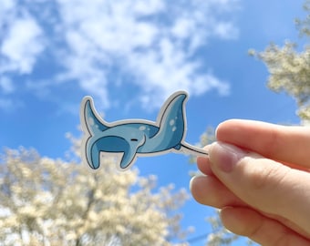 Sticker imperméable bleu galuchat
