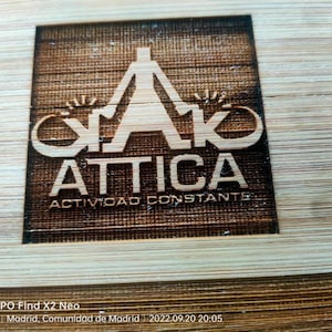 Attica, cutting board with engraved drawing of the 90's disco Attica.