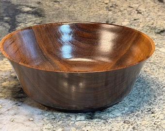 Wisconsin-made, hand-turned black walnut bowl.