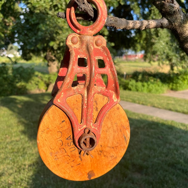 Wood Pulley Etsy