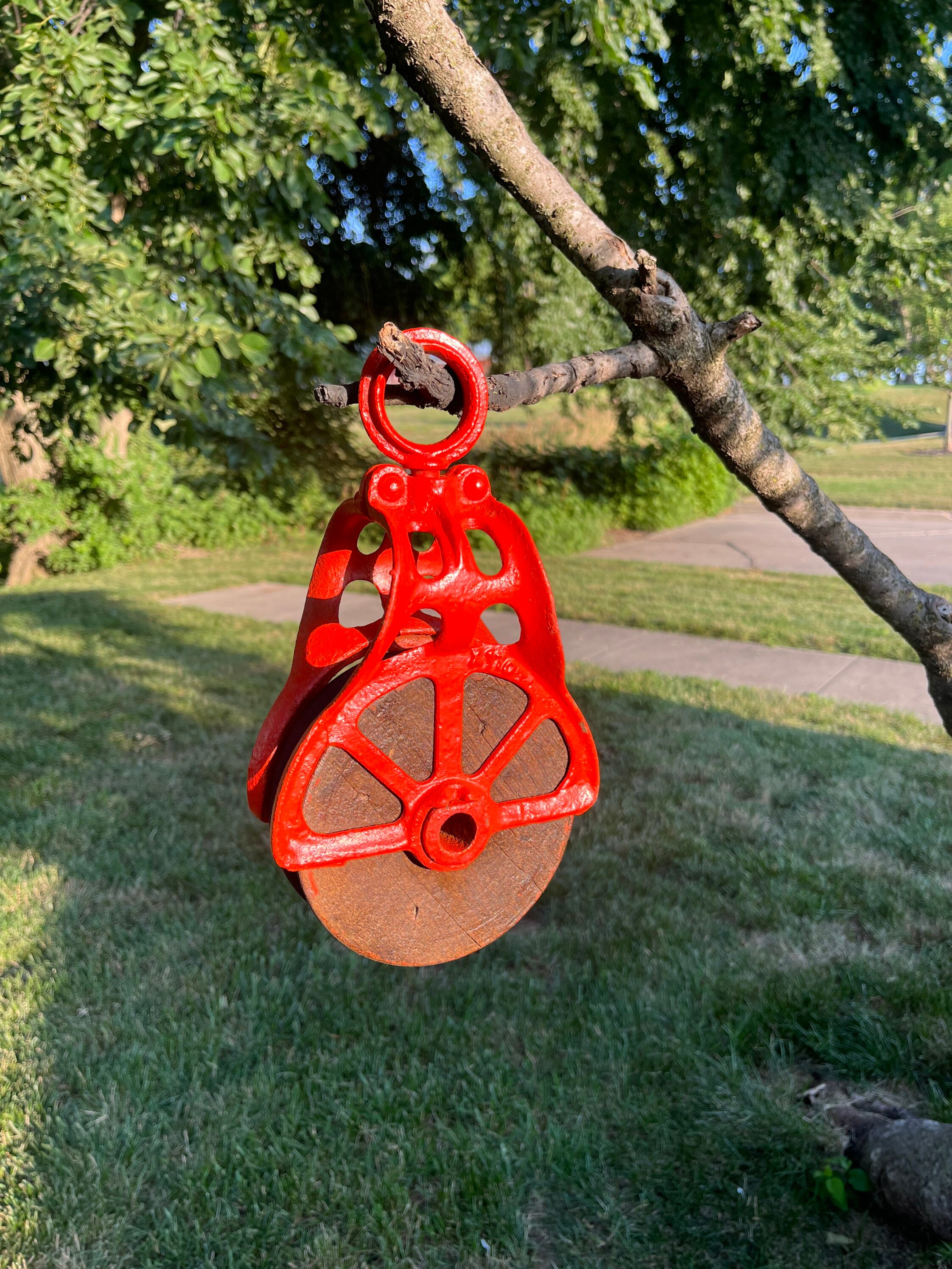 Antique Wood Pulley Etsy