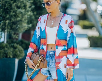 Aztec Print Shady Kimono