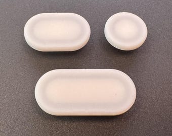 Capsule Keycaps | Blank, Round, White, Cloudy | 3D-Printed PLA