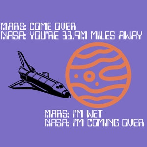 Lustiges NASA Mars Zitat T-Shirt - Space Shuttle Wissenschaft Humor SVG, JPEG, png