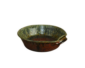 Goertzen Pottery Handcrafted Baking Dish with Rustic Glaze, 1970s Stoneware