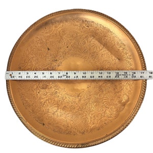 Victorian Copper Tray with Floral Design – Elegant Vintage Home Decor