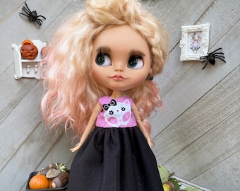 Dwustronna sukienka na Halloween dla lalki Blythe