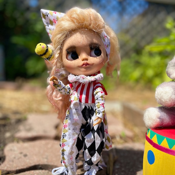 Conjunto de mono de payaso para muñeca Blythe