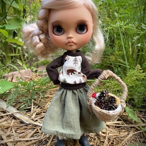 Tenue pour Blythe, vêtements pour Blythe, vêtements Blythe, jupe Blythe, sweat-shirt Blythe, col rond Blythe, randonnée Blythe