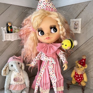 Clown outfit for Blythe,Blythe Clothes,Blythe Clown Jumpsuit,Blythe Jumper,Blythe Doll Clothes,1/6 bjd doll clothes,OB24,OB22