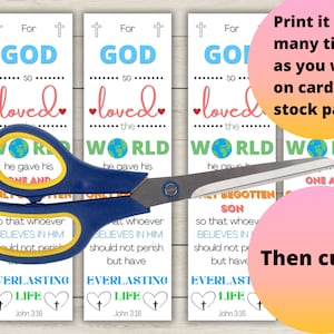 John 3:16 CHRISTIAN PRINTABLE BOOKMARK, Bookmarks for Kids, Religious ...