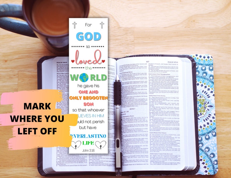 John 3:16 CHRISTIAN PRINTABLE BOOKMARK Bookmarks for Kids - Etsy
